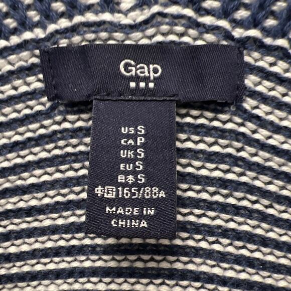 Gap Women’s V-Neck‎ Batwing Striped Sleeveless Sweater Vest Size S Blue White - Picture 2 of 4